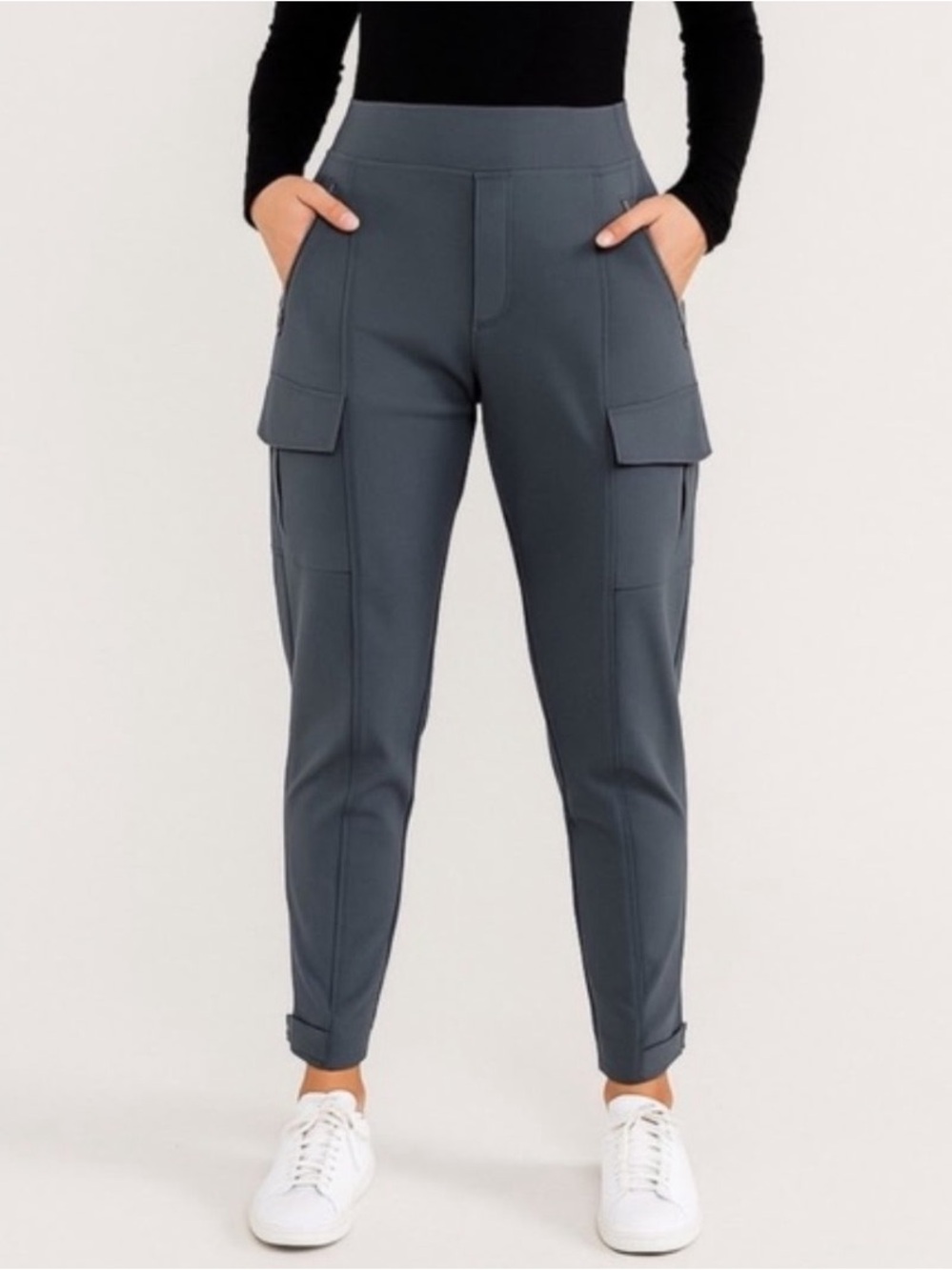 Athleta Slate Gray High-Rise Cargo Track Pants‎